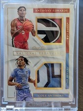 2020 National Treasures Collegiate Anthony Edwards RC Cole Anthony 1 of 1!!!