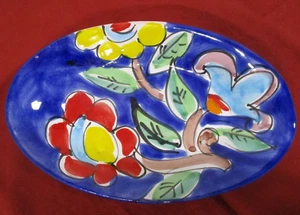 Made In Italy Servierschale / Schmucktablett wunderschöne Blumen gemarkt & nummeriert - Bild 1 von 8