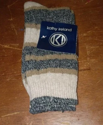 VtG Kathy Ireland 1 Pair Colorful Socks USA MADE Kmart Sock Sz 9-11 NEW!  - Image 1 of 3