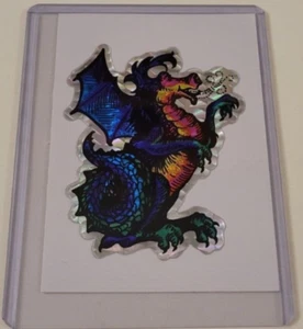 FANTASY DRAGON BEAST 1980's PRISMATIC Prism VENDING MACHINE STICKER CARD Kodak - Picture 1 of 3