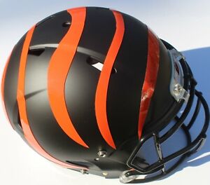 Cincinnati Bengals Custom Speed Blaze Football Helmet QB Decals Used Burrow
