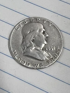 Medio dólar Franklin 1951 50c 90 % plata - Imagen 1 de 3