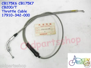 Honda CB175 CB200 Throttle Cable Assy NOS CB200T Genuine Grey Wire 17910-342-000 - Bild 1 von 10