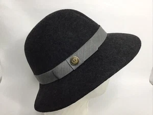 GOORIN BROS. WOMENS CLOCHE 100% Wool Black Gray HAT SZ. Medium - Picture 1 of 8