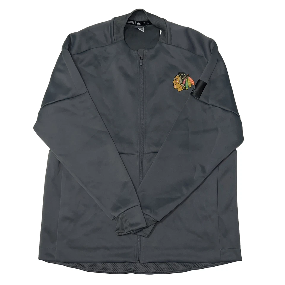 Adidas NHL Chicago Blackhawks GameMode Bomber Jacket EB6768 Grey Size XL