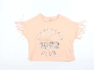 F&F Girls Pink Cotton blend T-Shirt Size 9-10 Years - Picture 1 of 12