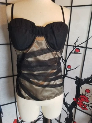 Precioso corsé de malla bustier negro y desnudo INC International Concepts 14 Foto 1 de 4