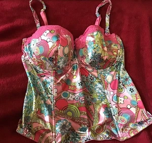VINTAGE “LEPEL” 38C BASQUE CORSET UNDERWIRED PADDED BODY RETRO SHAPEWEAR - Picture 1 of 7