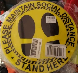 "Paquete de 10 calcomanías adhesivas de piso de distanciamiento social de 8"" de 8"" para mantener la distancia social" - Imagen 1 de 2