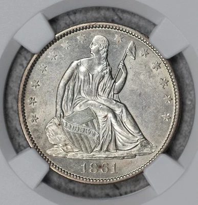 1861-O Seated Liberty Half Dollar W-13 CSA Bisected Date WB-103 NGC MS61 #EYL9 - Image 1 of 4