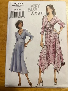 Vtg Vogue Pattern 7820 Misses Dress Size 12, 14, 16 - Picture 1 of 2