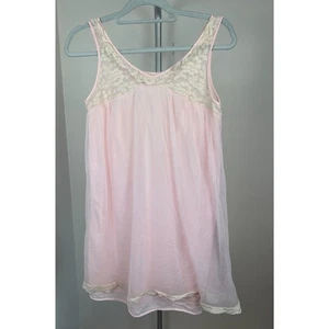 Vintage 60er 70er rosa transparent Chiffon Babydoll Nachthemd L Sabrina Coquette Union - Bild 1 von 8