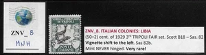 ZNV_8. ITAL. COLON: LIBIA. Variety (50+20) cent. 1929 3rd FAIR. Scott B18. MNH - Picture 1 of 1