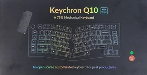 KEYCHRON Q10 (ALICE LAYOUT) QMK CUSTOM MECHANICAL KEYBOARD - SILVER GREY - Picture 1 of 6