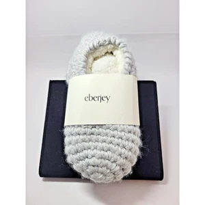 Eberjey grau Strick Sherpa gefüttert gemütliche Slipper Socken Einheitsgröße neu mit Etikett - Bild 1 von 6