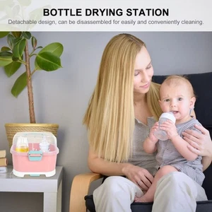 Dustproof Baby Bottle Drying Rack Baby Bottle Organizer Dinnerware Organizer - Picture 1 of 18
