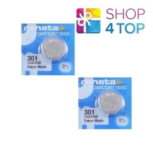 2 RENATA 301 SILVER OXIDE BATTERIES SR43SW COIN CELL 1.55V 10BL EXP 2024 NEW - Picture 1 of 2