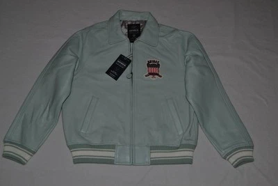 AUTHENTIC Avirex Icon Leather A1 BOMBER Jacket MENS SEAFOAM BRAND NEW ALL SIZES - Image 1 of 4