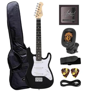 Customer Returned Artist MiniG Black 3/4 Size Electric Guitar & Accessories - Picture 1 of 9