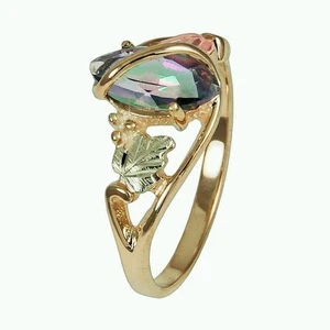Rings Fire Yellow 14K Gold Filled Black Hills Jewelry Women Leaf Mystic fashion- - Picture 1 of 7