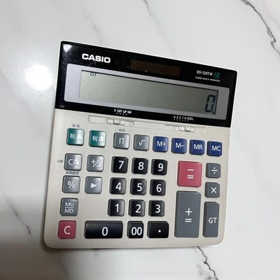 Casio DS-120TW Desk Calculator 12-Digit Solar Battery Tax Calculation Adder - Image 1 of 4