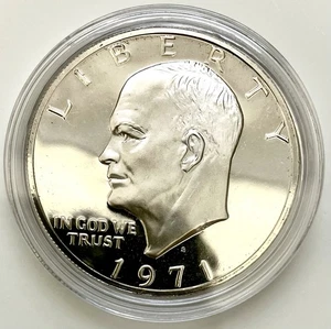 1971 S Proof Eisenhower 40% Silver Ike $1 Dollar In Capsule - Picture 1 of 2