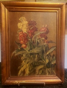 Harald Martin Holm Danish Artist 1866-1920 FLORAL PAINTING 10.5 X 14" OIL CANVAS - Picture 1 of 14