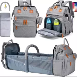 Zaino Borsa per Pannolini, Grandi Sacchetti per Pannolini per Bambini Ragazzi Ragazze, Borsa per Bambini con USB - Foto 1 di 4