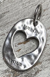Grace & Heart G&H FOLLOW YOUR HEART CHARM .925 STERLING SILVER TOP SELLER NEW - Picture 1 of 2