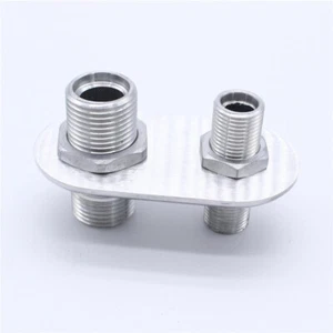 2-Port Billet Aluminum Firewall Heater A/C Bulkhead Connector Fitting 181152-100 - Picture 1 of 4