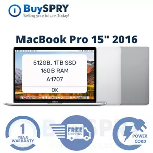 2016 Apple MacBook Pro 15" Intel Core i7 2.9GHz 16GB RAM - Good - Picture 1 of 10