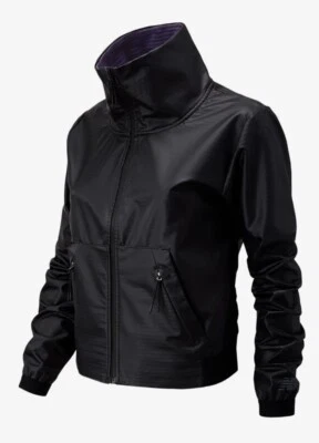 Chaqueta de bombardero New Balance Determination para mujer, talla S, recortada azul marino Foto 1 de 4