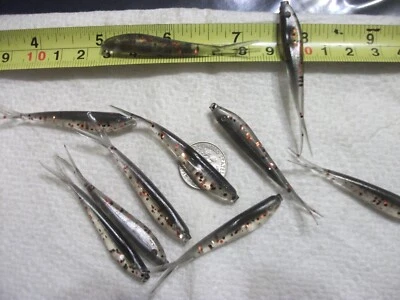 100-2 1/4" краппи-panfish-мягкие гольяны-jigs-grubs-приманки-split хвосты-flukes-лот - Изображение 1 из 4