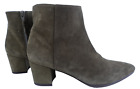 Stuart Weitzman Women's Ankle Boots Size 8N Olive Suede Side Zip Casual Pointy