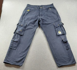 Eight 732 Men's Jeans Navy Size 32x32 Wide Leg Cargo 8732 Hip Hop 30x29.5 Denim - Picture 1 of 17