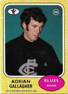 1972 Scanlens (34) Adrian GALLAGHER Carlton {Mint} - Picture 1 of 2