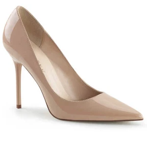 Pleaser Sexy High Heels Office Formal Cocktail Pointed Toe Nude Stilettos - Picture 1 of 17