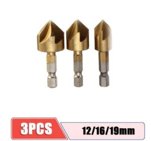 DIRT RACING Senkerbohrer-Set 1/4 Zoll Sechskantschaft HSS 5 Flöte 6 mm-19 mm 3-teilig - Bild 1 von 3