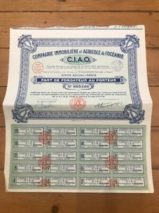 C.I.A.O. Co. Immobilien & Landwirtschaft OZEANIEN, Gründeranteil (F) - Bild 1 von 1