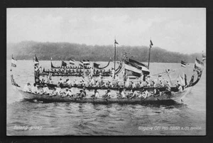 Banda Neira Kanu Menschen Flaggen Molukken Maluku Indonesien 1913 - Bild 1 von 1