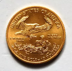 U.S.A. 2017 10 Dollar- 1/4oz Gold Eagle.. 8.48 grams - 0.917 BU - Picture 1 of 2