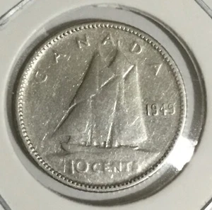 1949 Canada Silver Dime King George VI Error Coin Rare Vintage 10c Mint DDO - Picture 1 of 4