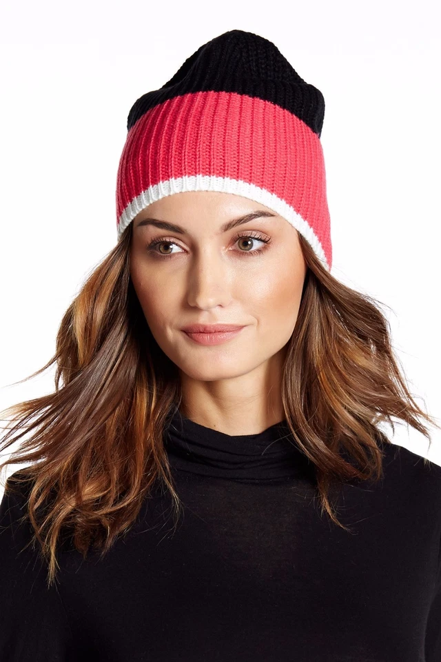 NUEVO CON ETIQUETAS KATE SPADE y panda bufanda rosa caliente remolino negro crema lazo cremallera gorro sombrero  Foto 1 de 1
