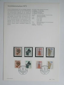 Deutsche Bundespost Ministerkarte 1973 Din A 4 Mi.Nr.782-785 Musikinstrument - Bild 1 von 1