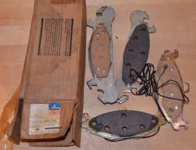 NOS 1984-90 Dodge Daytona Front Brake Pad Set w Sensors Clips Mopar 4313655 OEM - Image 1 of 4