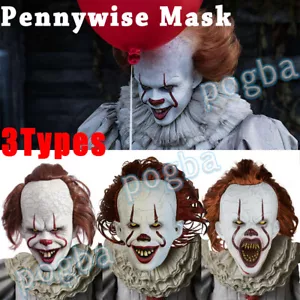 Pennywise Clownmaske Stephen King's IT Halloween Cosplay Vollmaske Kostüm mit LED - Bild 1 von 16