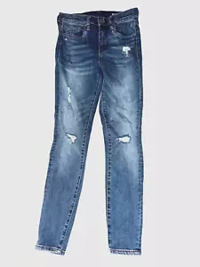 Pantalones de mezclilla ajustados Blank NYC The Bond para mujer 27 azul tiro medio desgastados - Imagen 1 de 6
