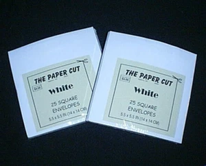 50 Square White Envelopes 5.5" x 5.5"  (14 x 14 cm)  THE PAPER CUT - BRAND NEW - Bild 1 von 1
