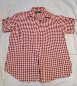 Polo de Ralph Lauren Rojo Blanco Cuadros 100% Algodón Ajuste Personalizado Talla XL - Imagen 1 de 7