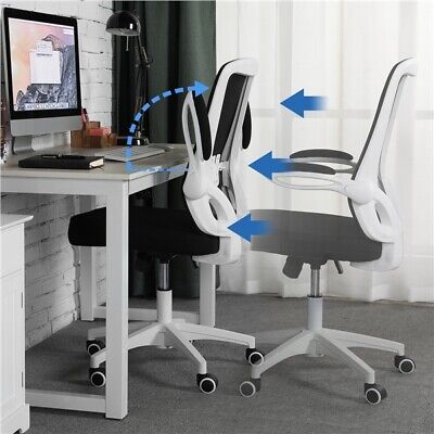 Home Office Chair Computer Desk Chair With Back Support & Wheels For Study White • 59.99£